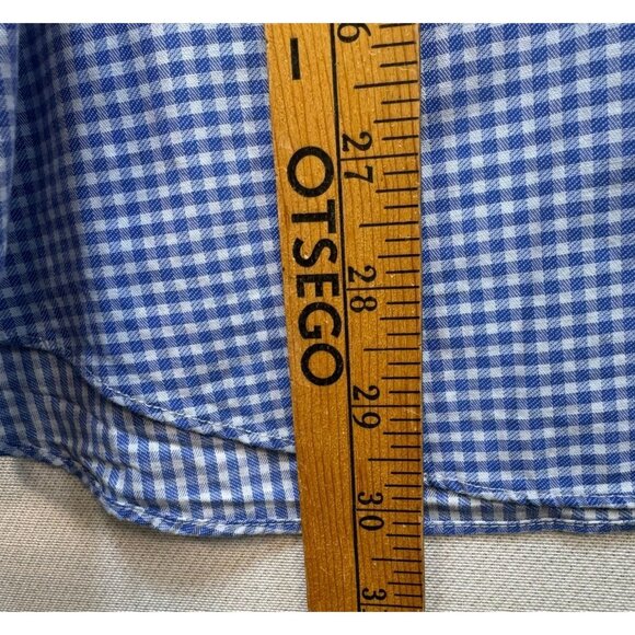 Michael Kors Mens Regular Fit Gingham Long Sleeve Button-Up Shirt Size L Blue Wh - Picture 7 of 13